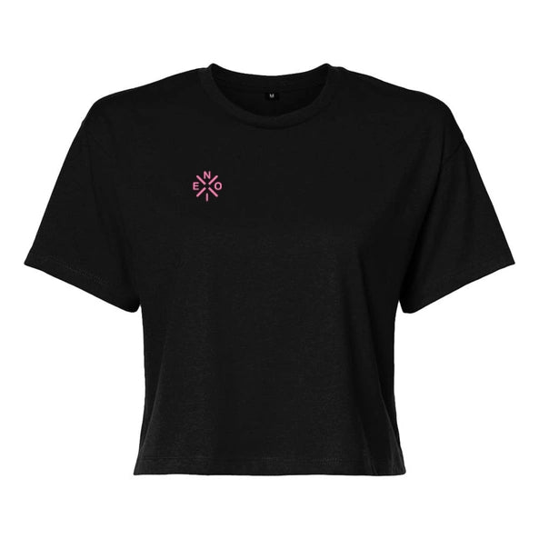 Crop Top Noir impression ROSE