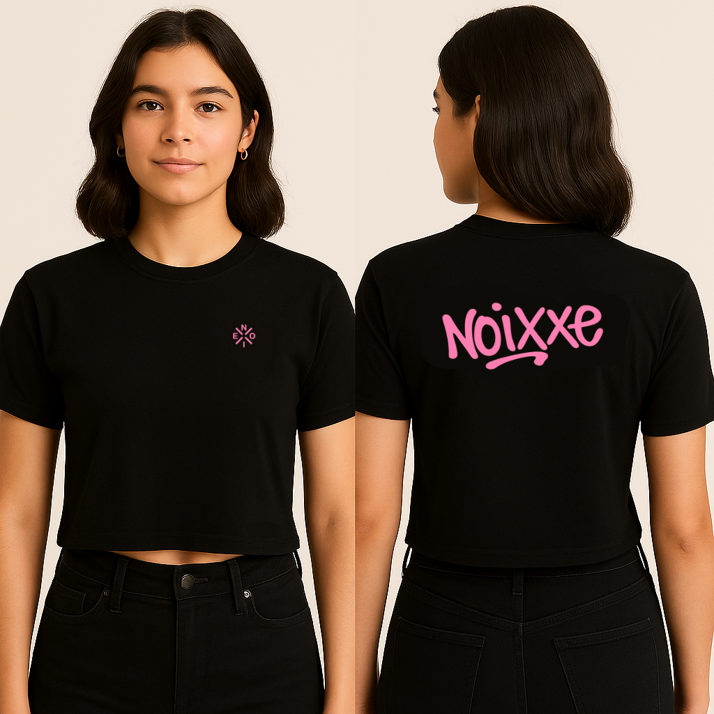 Crop Top Noir impression ROSE