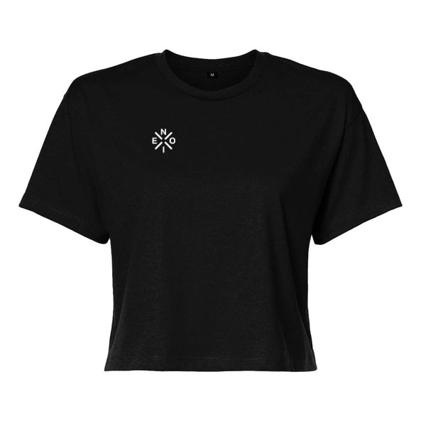 Crop Top Noir impression BLANC